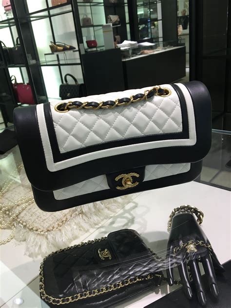 chanel black and white purse|white chanel bag vintage.